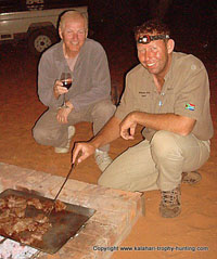 Hunt in Namibia. Meat for dinner